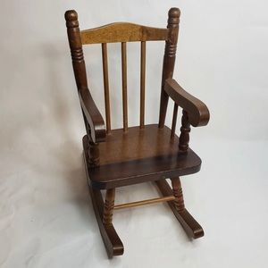 Vintage Wooden Doll Rocking Chair Spindle Back 12 inch 1990 Heritage Mint